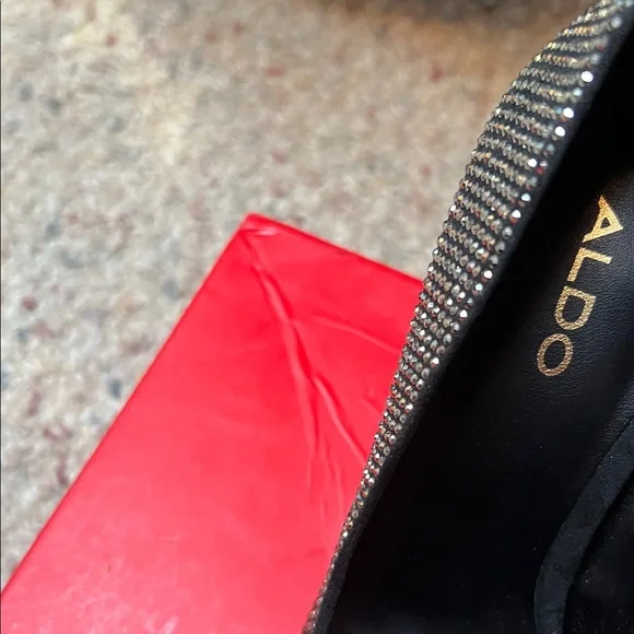 ALDO Rhinestone Black Heels - Picture 7 of 8